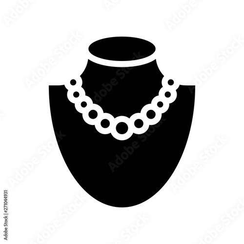 Necklace vector illustration, Isolated solid style icon