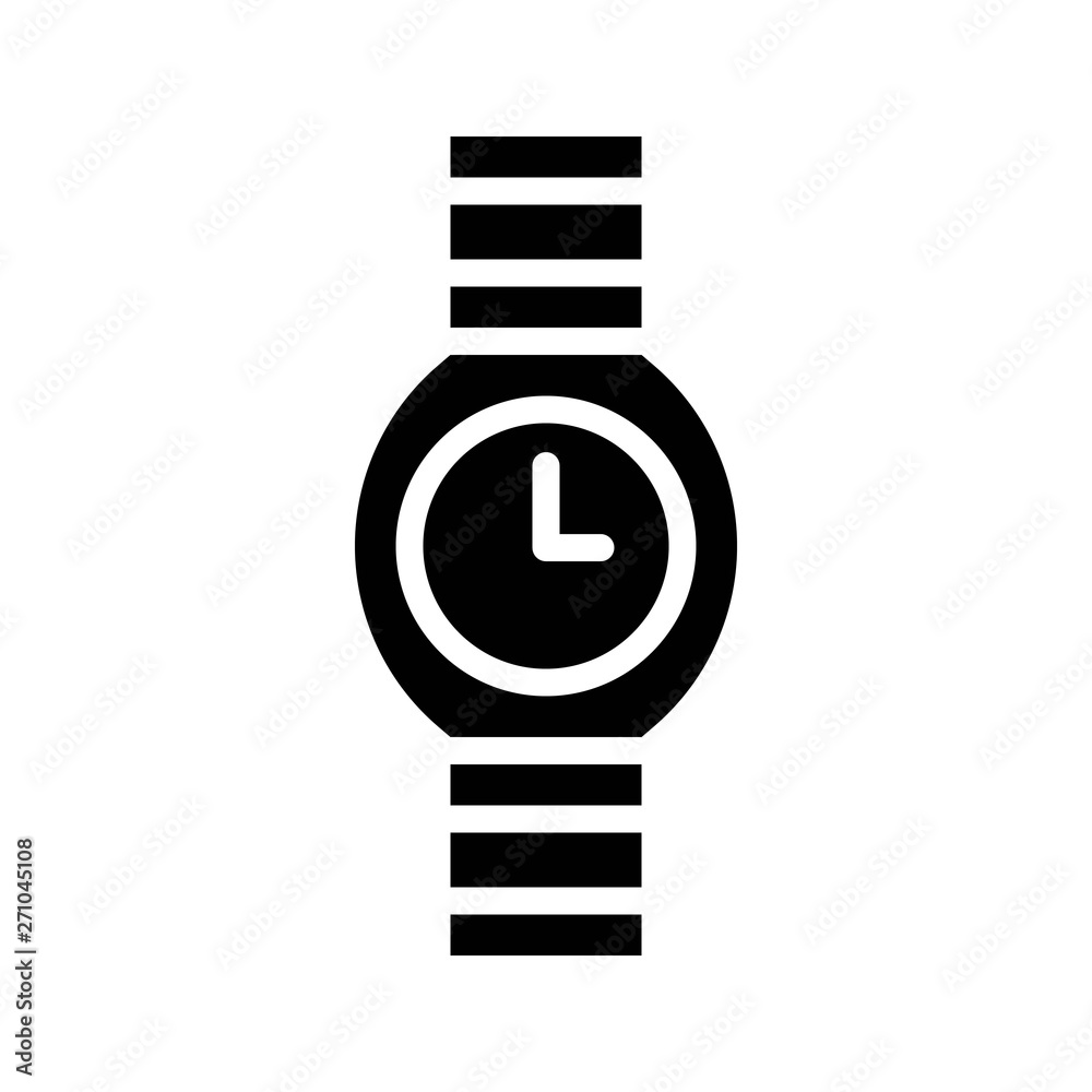 Watch vector illustration, Isolated solid style icon Watch vector illustration, Isolated solid style icon