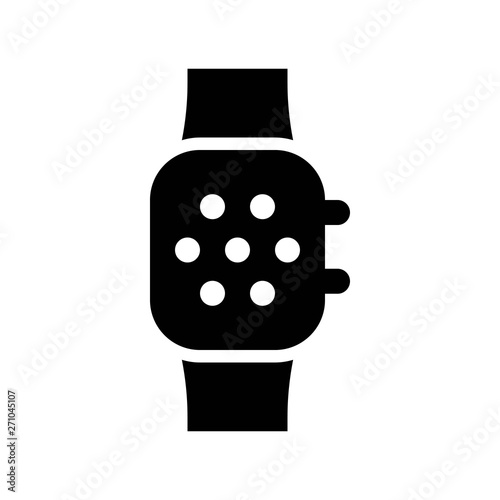 Watch vector illustration, Isolated solid style icon