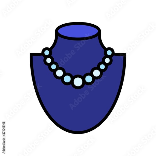 Necklace vector icon, filled style editable outline