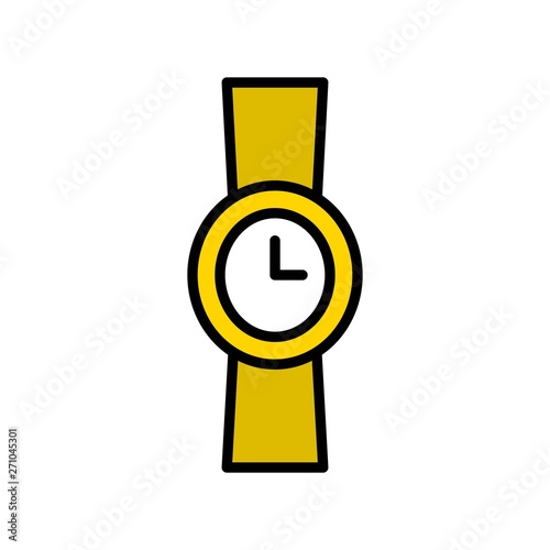 Watch vector icon, filled style editable outline