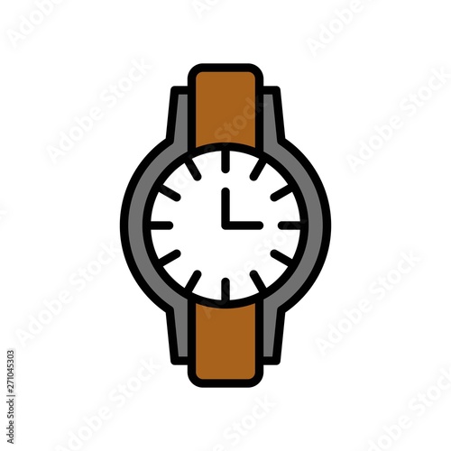 Watch vector icon, filled style editable outline