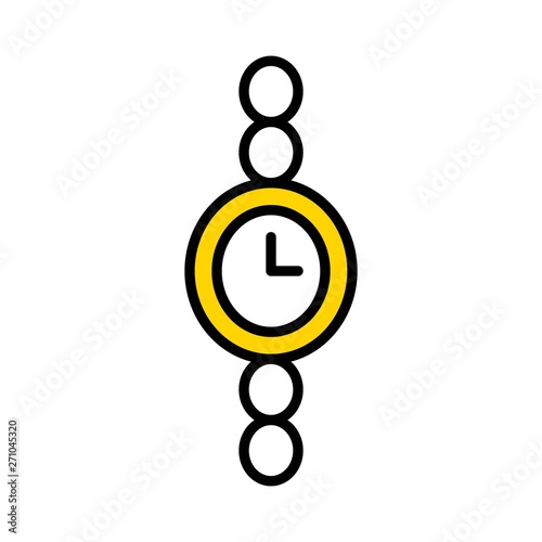 Watch vector icon, filled style editable outline