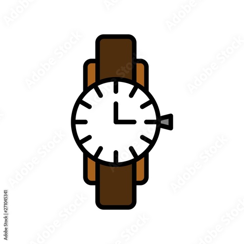 Watch vector icon, filled style editable outline