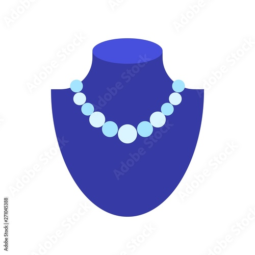 Necklace vector illustration, Isolated flat style icon