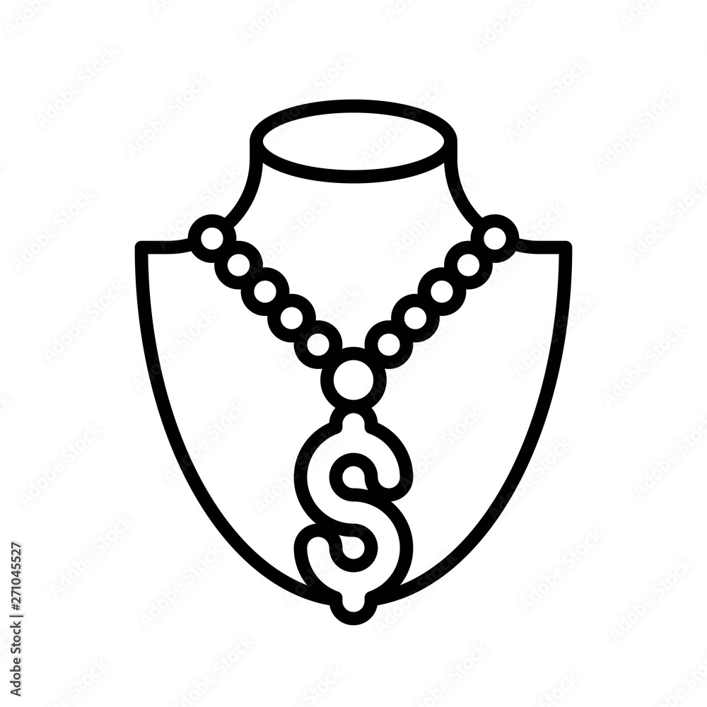 Necklace vector illustration, Isolated line style icon Necklace vector illustration, Isolated line style icon