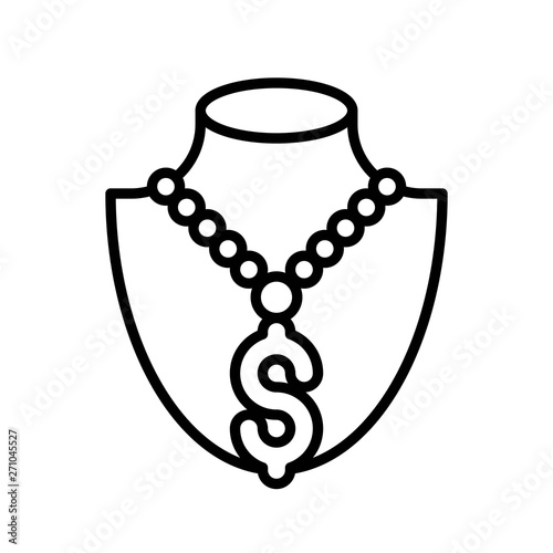 Necklace vector illustration, Isolated line style icon