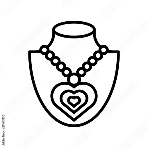 Necklace vector illustration, Isolated line style icon