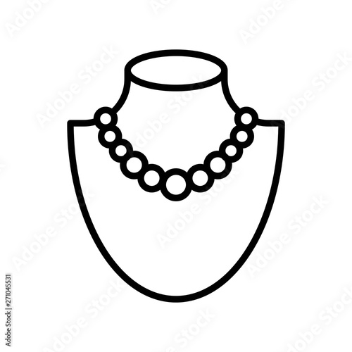 Necklace vector illustration, Isolated line style icon