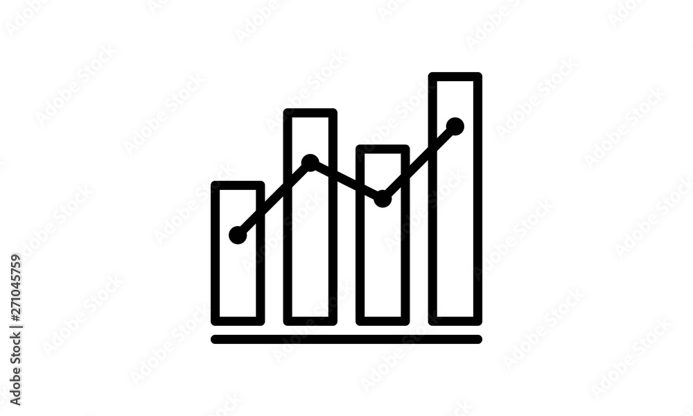 Growing graph icon for financial reports and growth analysis Growing graph icon for financial reports and growth analysis