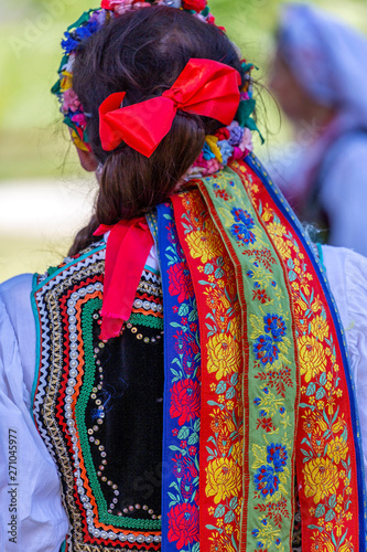 Detail of Polish folk costume for woman