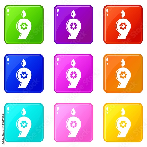 Candle numeral icon. Simple illustration of candle numeral vector icon for web