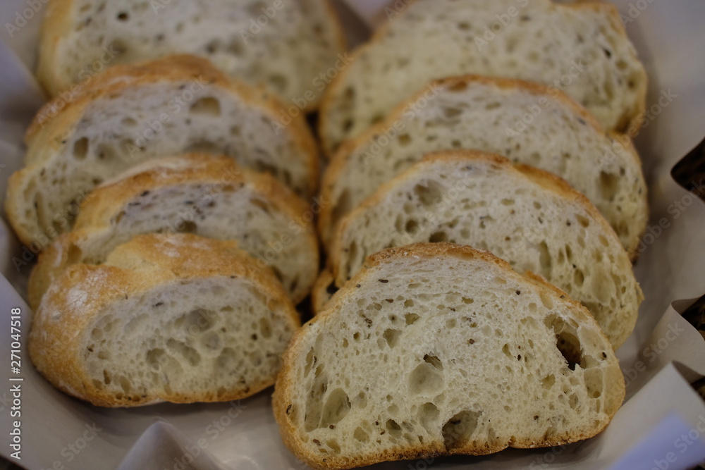 delicious bread and pastry in basket