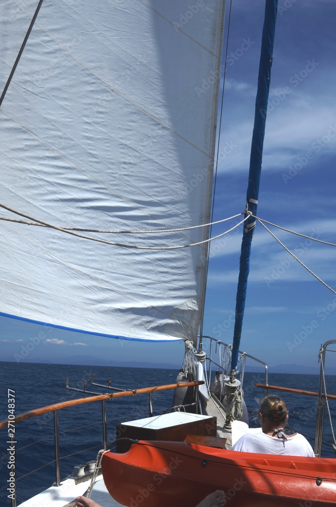 Fototapeta premium Goélette turque navigant de Bodrum aux criques du golfe de Gokova (Turquie)