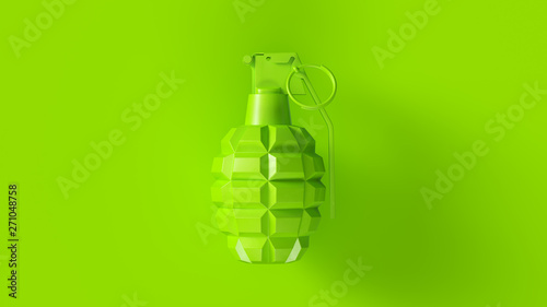 Lime Green Grenade Concept 3d illustration 3d render