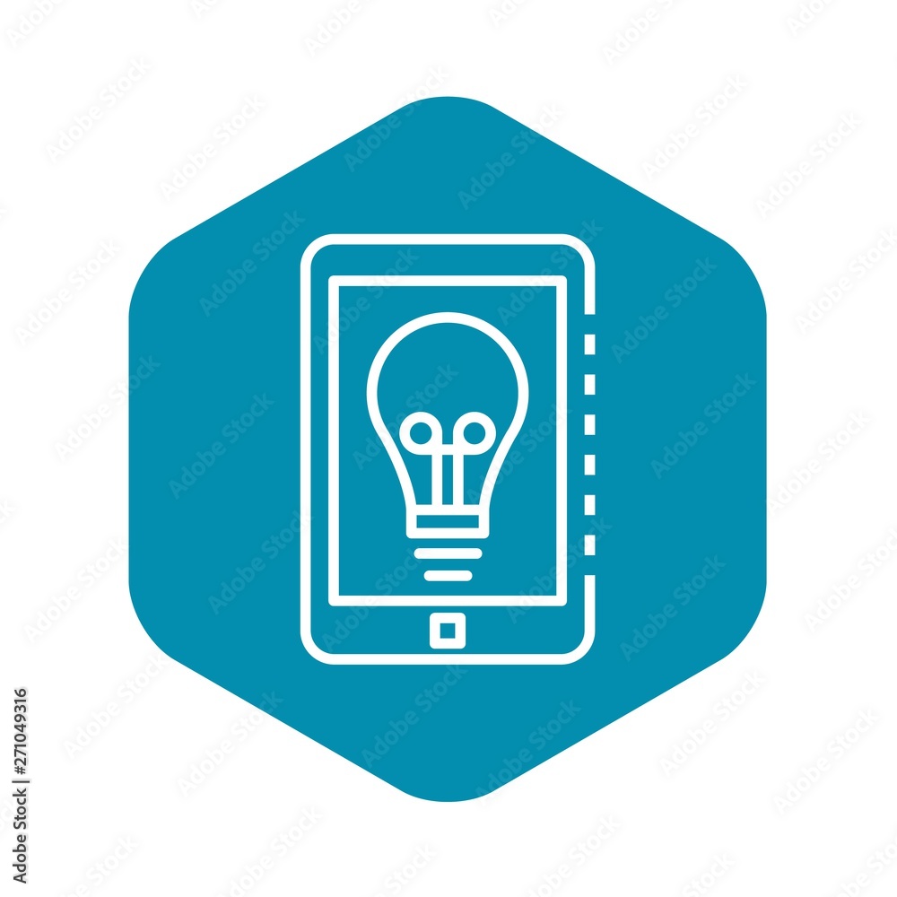 Smartphone bulb icon. Outline smartphone bulb vector icon for web design isolated on white background Smartphone bulb icon. Outline smartphone bulb vector icon for web design isolated on white background