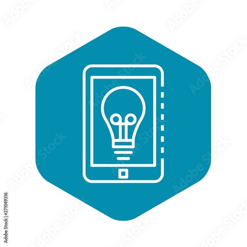 Smartphone bulb icon. Outline smartphone bulb vector icon for web design isolated on white background