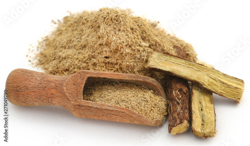Liquorice stick and ground