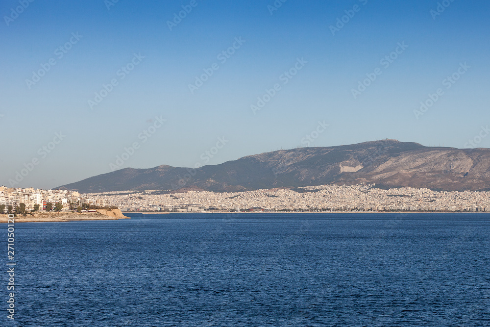 View of the city of Athens seen from the sea