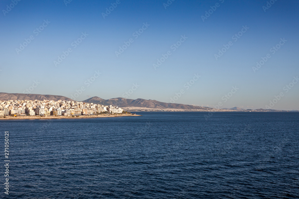 Panorama of the city of Athens seen from the sea