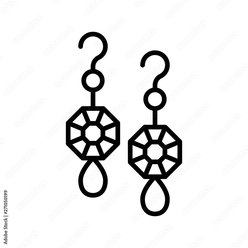 Obraz premium Earring vector illustration, Isolated filled style icon