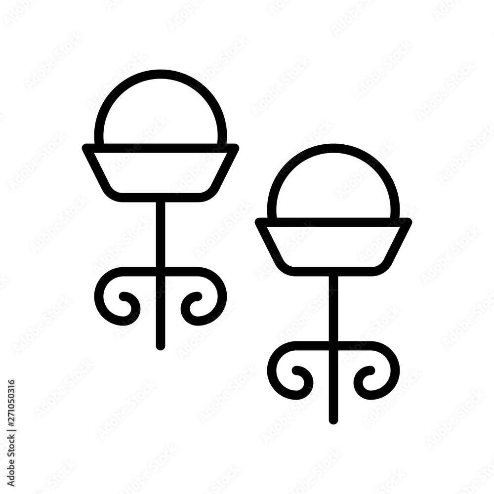 Earring vector illustration, Isolated filled style icon Earring vector illustration, Isolated filled style icon