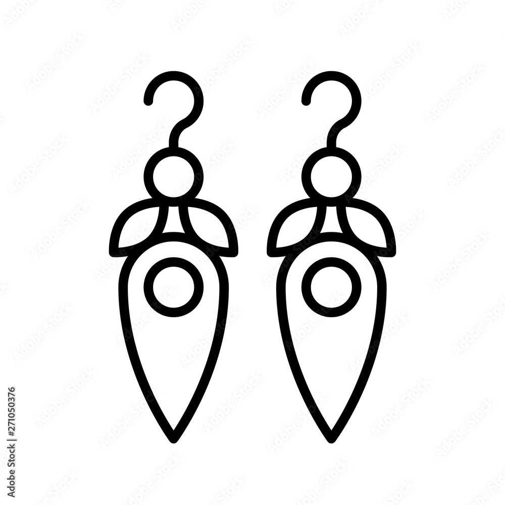 Earring vector illustration, Isolated filled style icon Earring vector illustration, Isolated filled style icon
