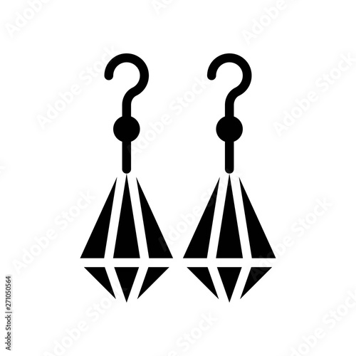 Earring vector illustration, Isolated filled style icon