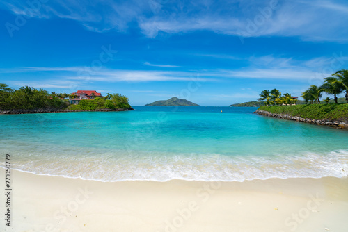 Fototapeta Naklejka Na Ścianę i Meble -  View of Eden Island Mahe Seychelles at sunny weather