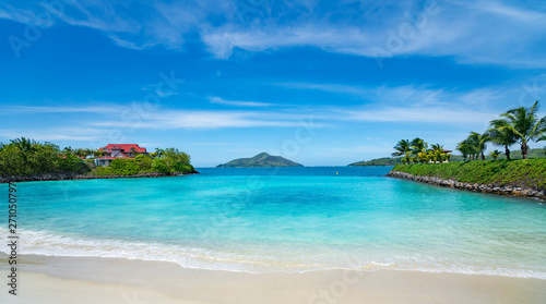 View of Eden Island Mahe Seychelles at sunny weather © gawriloff