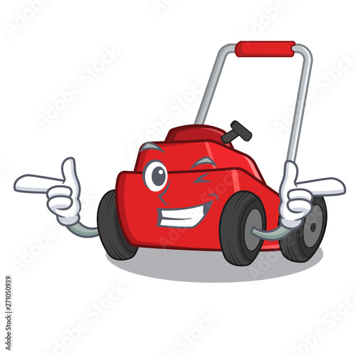 Wink lawnmower isolated with in the cartoon