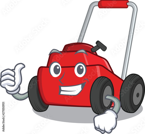 Thumbs up lawnmower isolated with in the cartoon