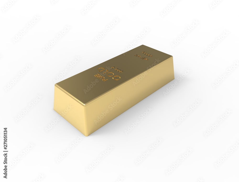 3D rendering of gold bars isolated on white studio background 3D rendering of gold bars isolated on white studio background