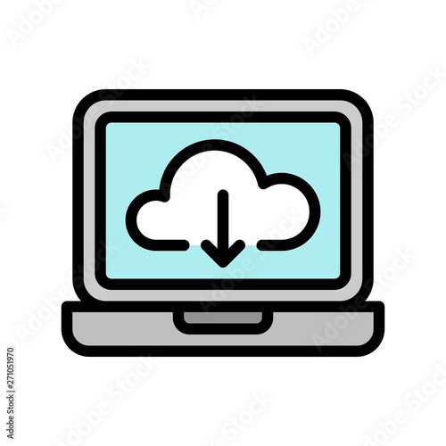 Cloud download vector, Social media filled editable stroke icon