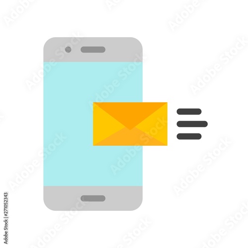 Mobile phone with mail vector, Social media flat style icon