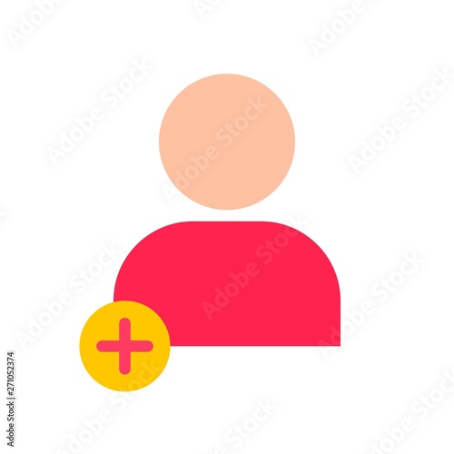 Add user vector, Social media flat style icon