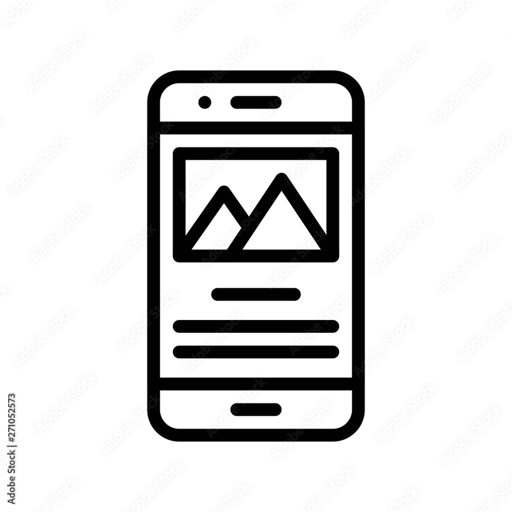 Mobile content vector, Social media line style icon