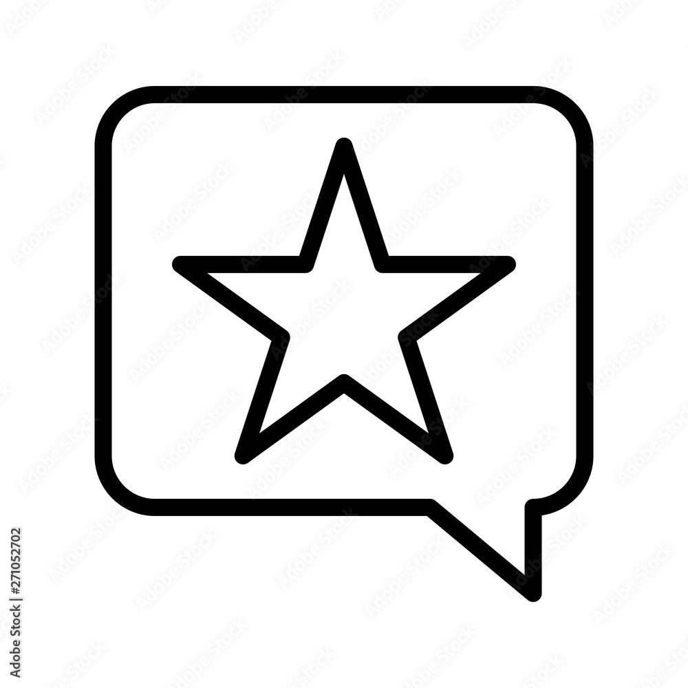 Star in speech bubble vector, Social media line style icon Star in speech bubble vector, Social media line style icon