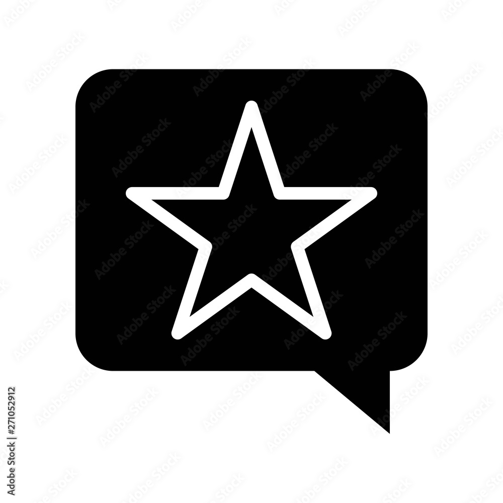 Star in speech bubble vector, Social media solid style icon Star in speech bubble vector, Social media solid style icon