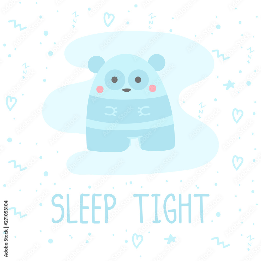 Poster template with doodle panda and lettering. Poster template with doodle panda and lettering.