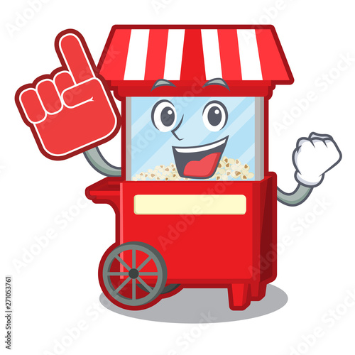 Foam finger popcron machine in the cartoon column