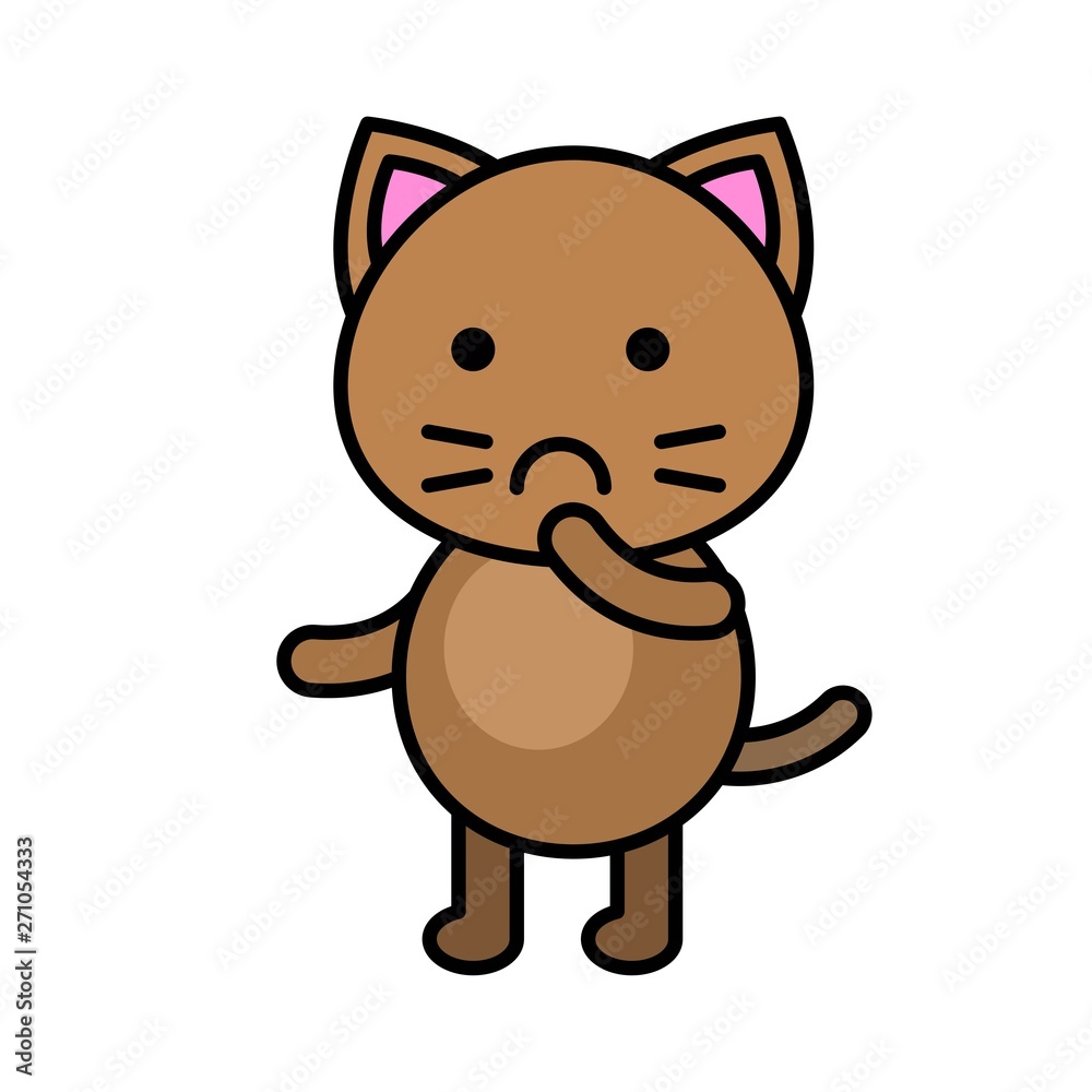 Cute Cat avatar vector illustration, filled icon editable stroke Cute Cat avatar vector illustration, filled icon editable stroke