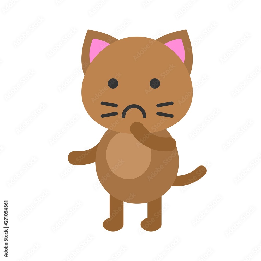Cute Cat avatar vector illustration, flat icon Cute Cat avatar vector illustration, flat icon