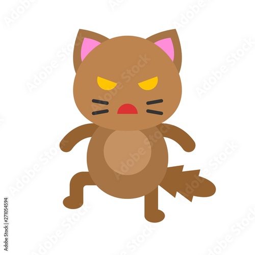 Cute Cat avatar vector illustration  flat icon