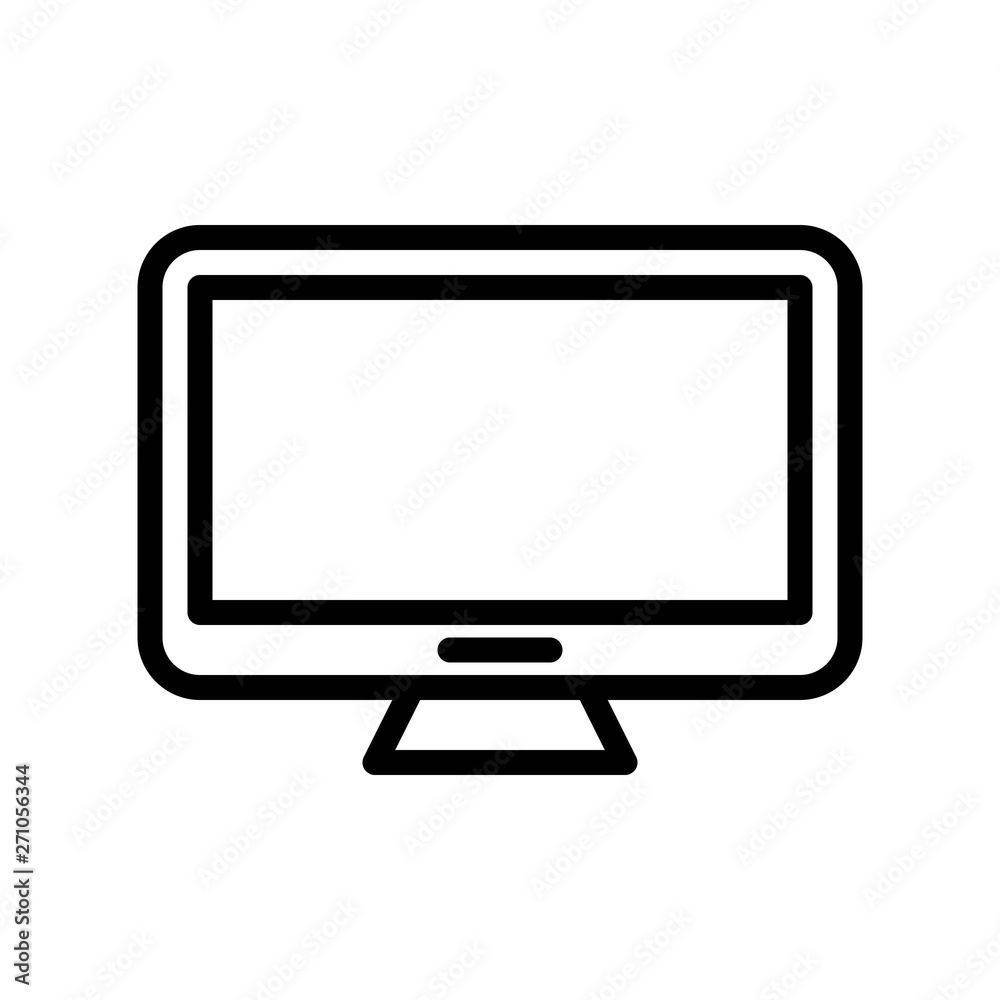 Computer monitor vector, Electronic device line icon editable stroke