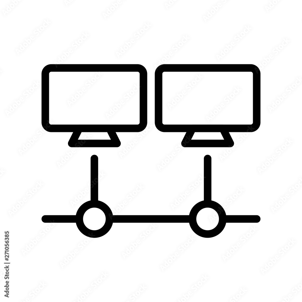 Computer network vector, Electronic device line icon editable stroke Computer network vector, Electronic device line icon editable stroke