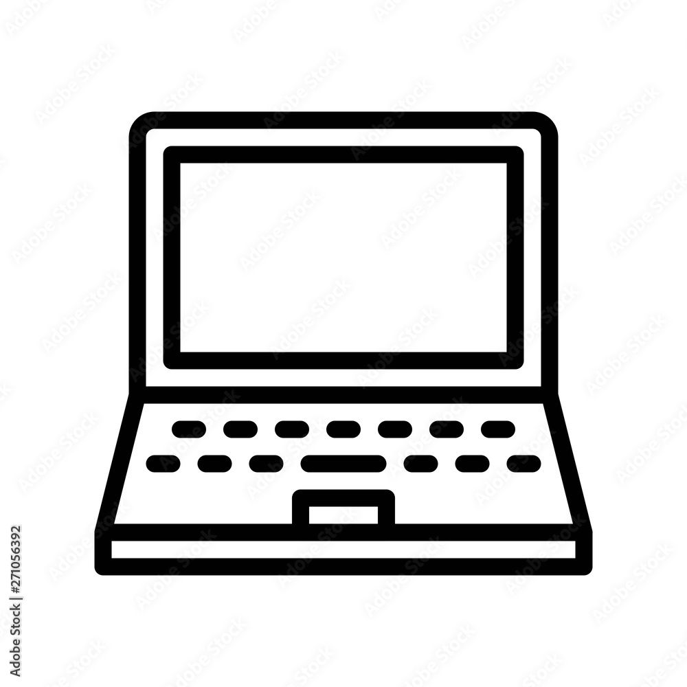 Laptop vector, Electronic device line icon editable stroke