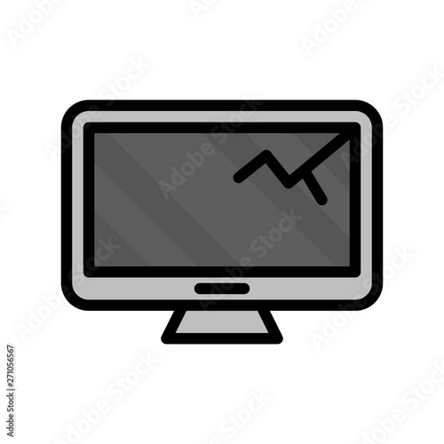 Computer monitor vector, Electronic device filled icon editable stroke