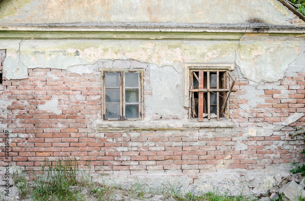The windows of abandoned dilapidated house The windows of abandoned dilapidated house