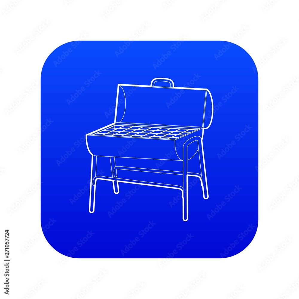 Metal barbecue icon blue vector isolated on white background Metal barbecue icon blue vector isolated on white background